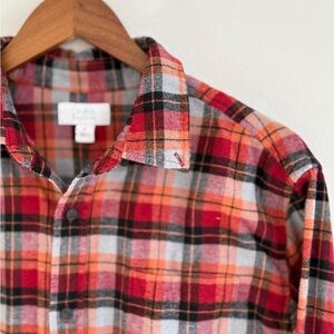 Croft & Barrow Red and Orange Plaid Shirt